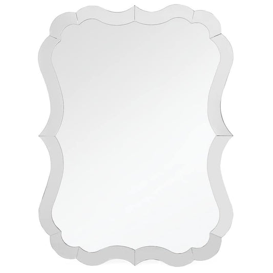 Perfect Symmetry 32 in. x 24 in. Modern Irregular Framed Decorative Mirror