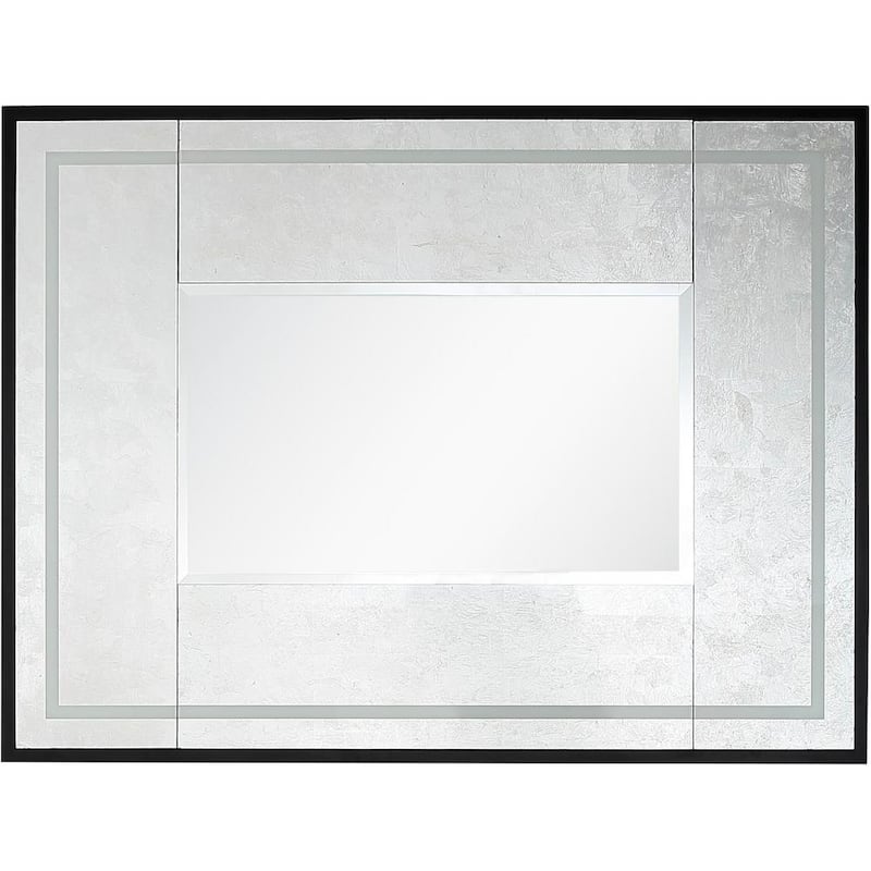 Makalu 36 in. x 48 in. Modern Rectangle Framed Decorative Mirror