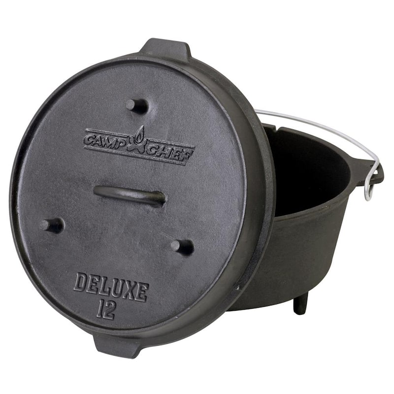 Deluxe Preseasoned Cast Iron 12 in. Dutch Oven