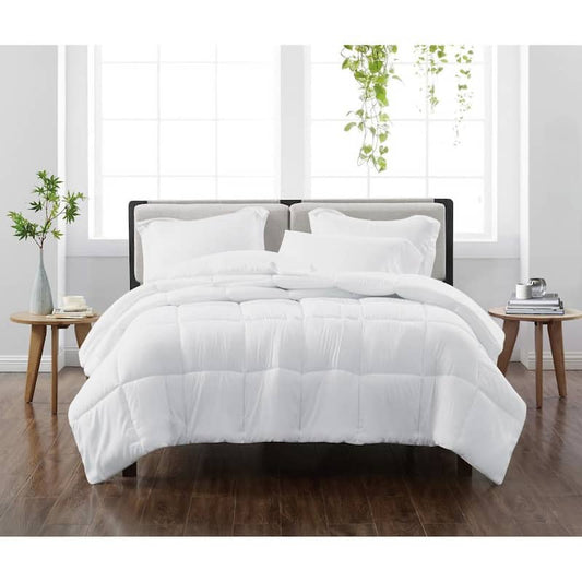 Solid White Full/Queen 3-Piece Comforter Set