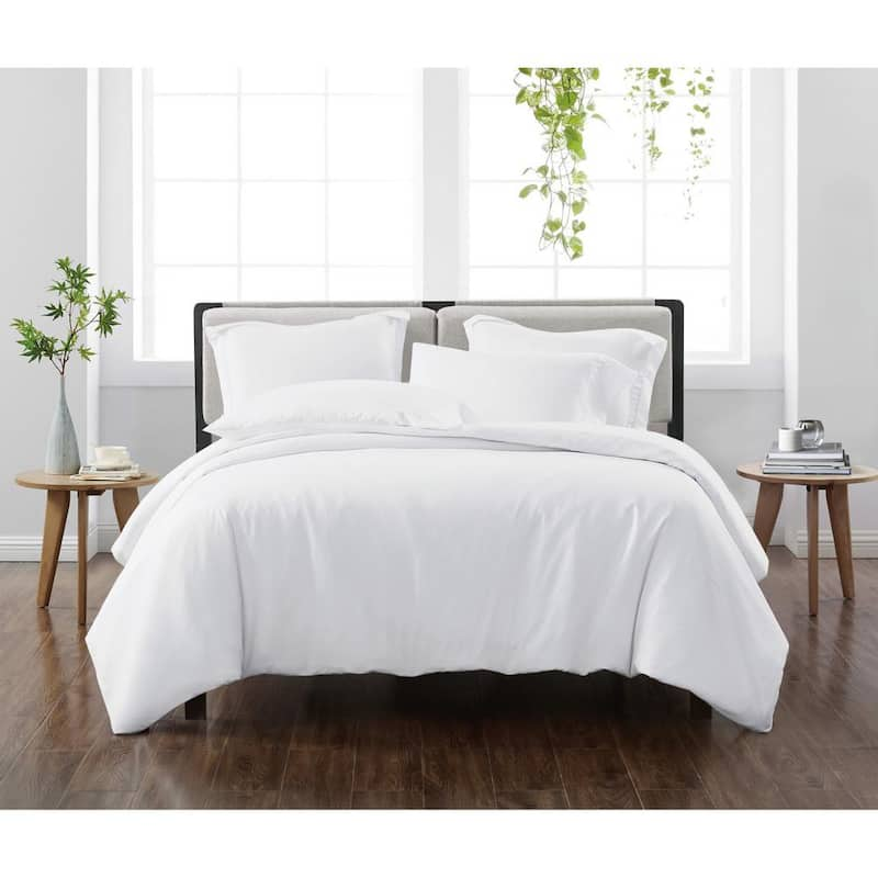 Solid White Full/Queen 3-Piece Duvet Cover Set