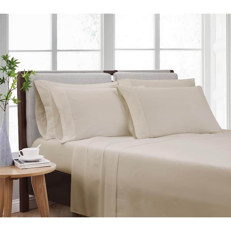 Solid Khaki King 6 Piece Sheet Set