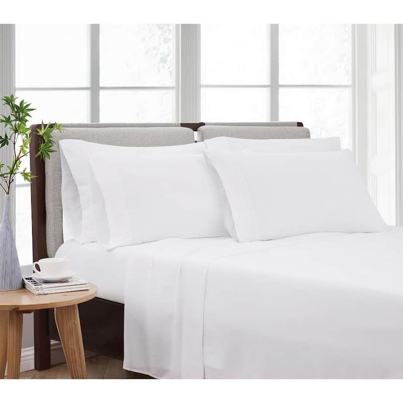 Solid White Split King 7 Piece Sheet Set