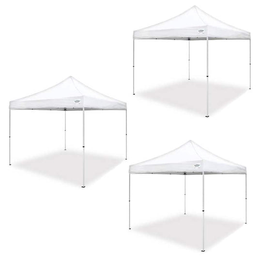 Pro Two 10 ft. x 10 ft. White Straight Leg Instant Canopy (3-Pack)