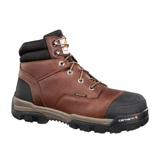 Men's Ground Force Waterproof 6'' Work Boots - Composite Toe - Brown Size 8(W)