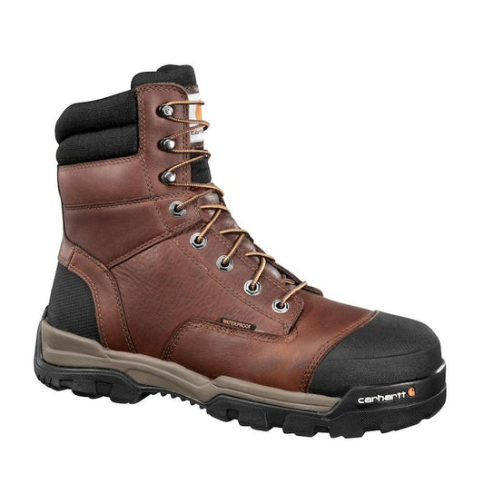 Men's Ground Force Waterproof 8'' Work Boots - Composite Toe - Brown Size 9(M)