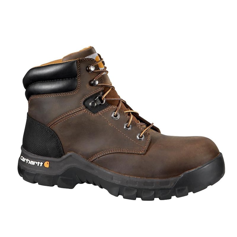 Men's Rugged Flex 6'' Work Boots - Composite Toe - Brown Size 10.5(W)