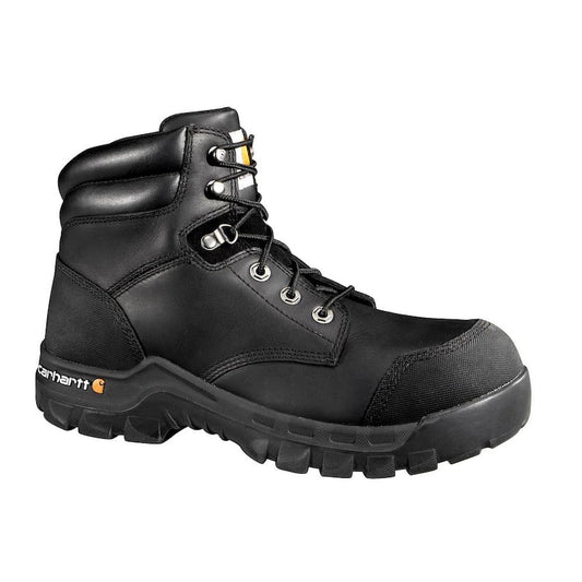 Men's Rugged Flex Waterproof 6'' Work Boots - Composite Toe - Black Size 8(W)