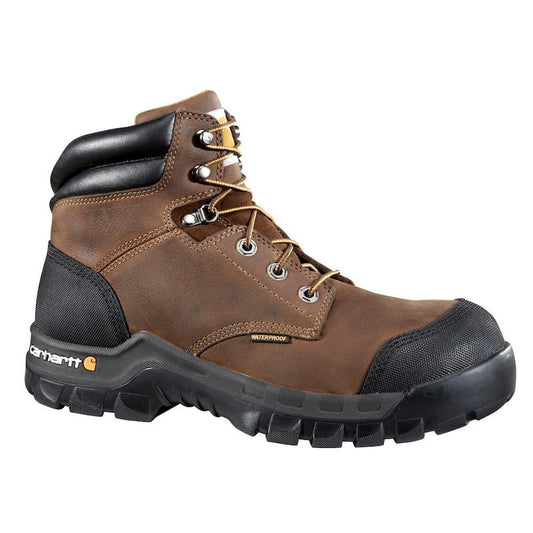 Men's Rugged Flex Waterproof 6'' Work Boots - Composite Toe - Brown Size 8(W)