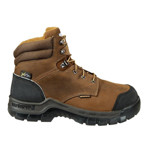 Rugged Flex Men's 10.5W Brown Leather Waterproof Internal Met Guard Composite Safety Toe 6 in. Lace-Up Work Boot