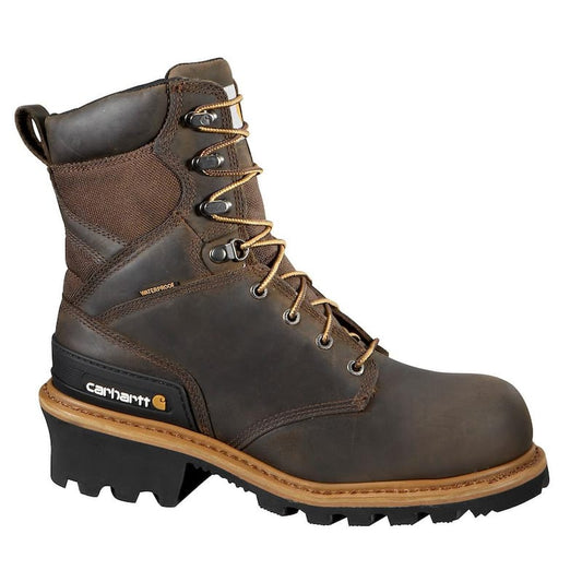 Men's Woodworks Waterproof 8'' Work Boots - Composite Toe - Brown Size 9(W)