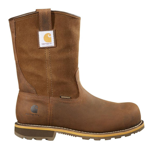 Traditional 11.5M Men's Brown Leather, Carbon Nano Safety Toe, Lug Bottom, Waterproof, Pull-On Work Boot