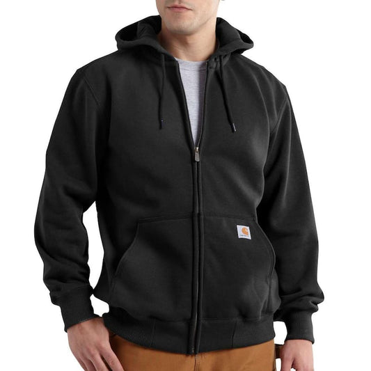 Men's Tall 3X Large Black Cotton/Polyester Rain Defender Paxton Heavyweight Hooded Zip-Front Sweatshirt