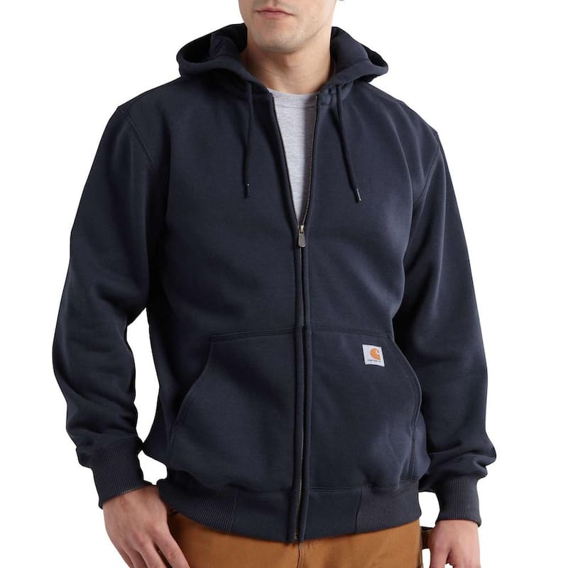 Men's 4X Large New Navy Cotton/Polyester Rain Defender Paxton Heavyweight Hooded Zip-Front Sweatshirt