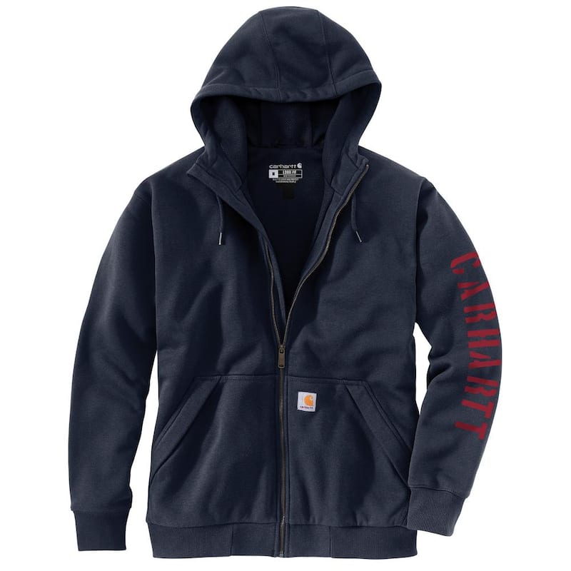 Men's Extra-Large New Navy Cotton/Polyester Rain Defender Loose Fit Fleece-Lined Logo Graphic Sweatshirt