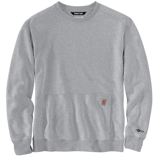 Men's Large Asphalt Heather Cotton/Polyster Force Relaxed Fit Light-Weight Crewneck Sweatshirt