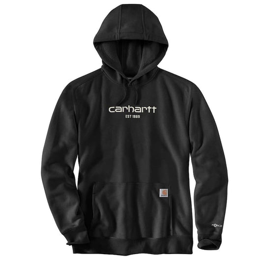 Men's Medium Black Cotton/Polyester Force Relaxed Fit Lightweight Logo Graphic Sweatshirt