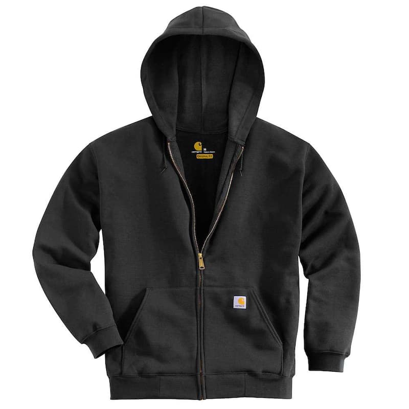 Men's Regular Medium Black Cotton/Polyester Hoodie