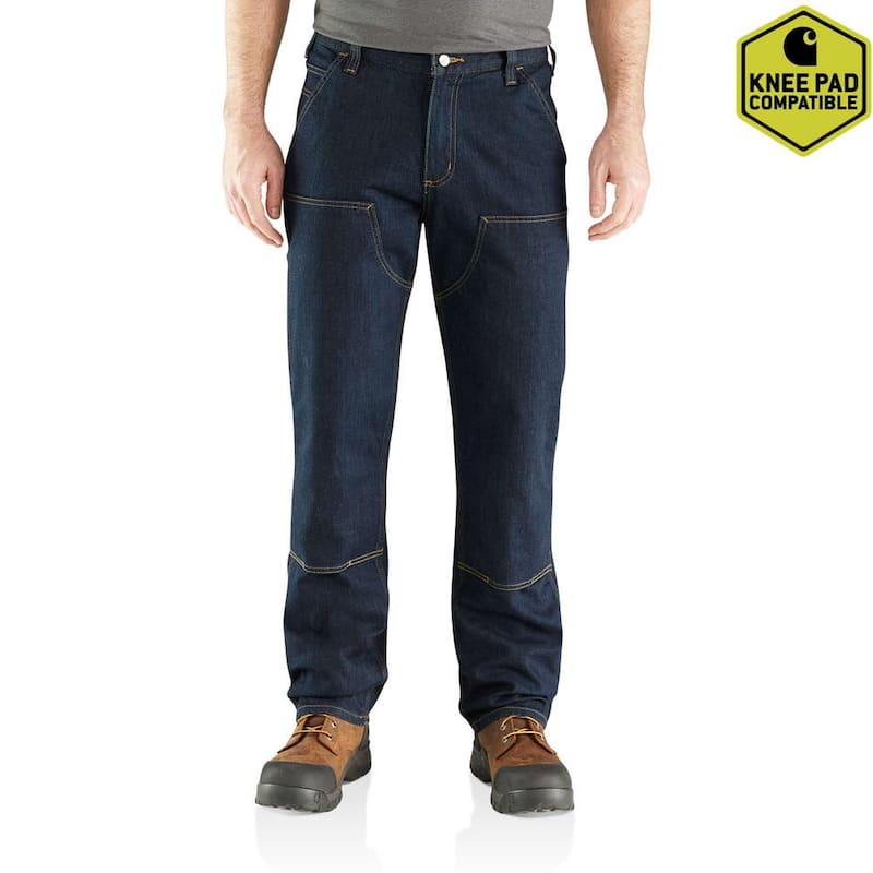 Men's 32 in. x 34 in. Erie Cotton/Polyester Rugged Flex Relaxed Double Front Dungaree Jean