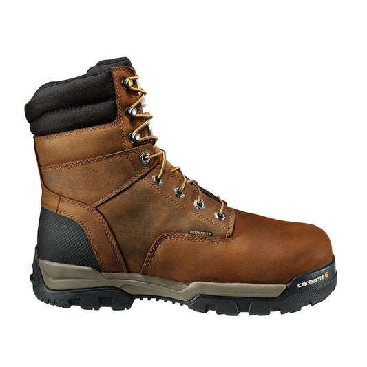 Men's Ground Force Waterproof 8 inch Work Boot - Soft Toe - Brown 12(M)