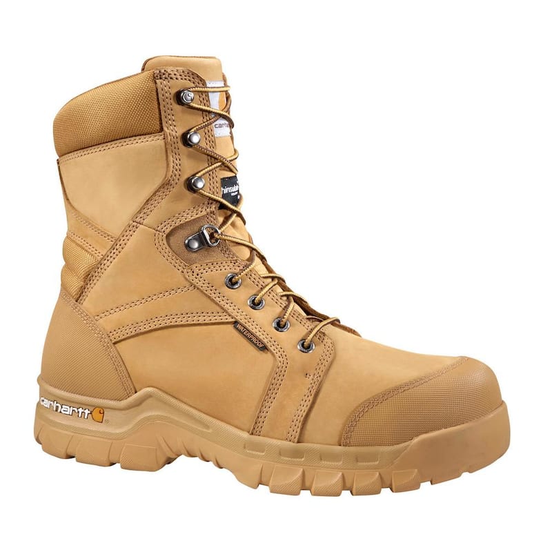 Men's Rugged Flex Waterproof 8'' Work Boots - Soft Toe - Wheat Size 8.5(M)