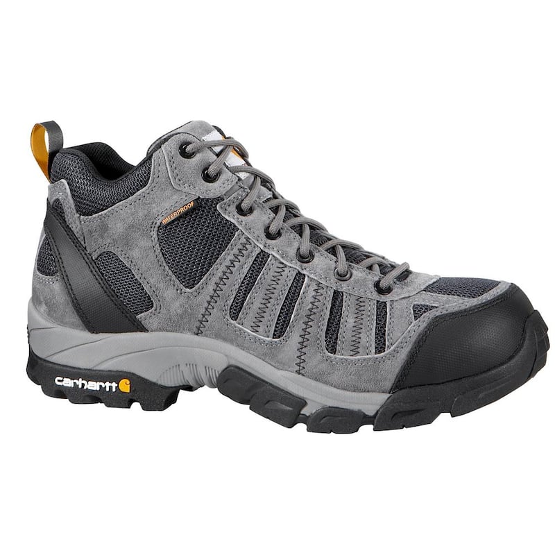 Men's 08M Grey Split Leather and Blue Nylon Waterproof Soft Toe 4 in. Lightweight Work Hiker