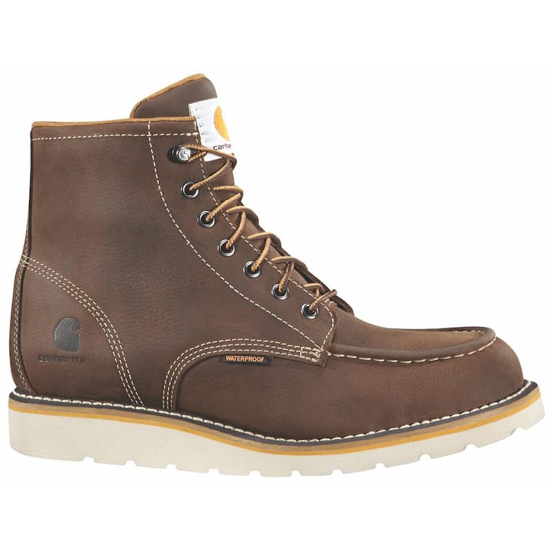 Men's Waterproof 6'' Work Boots - Soft Toe - Brown Size 8.5(M)