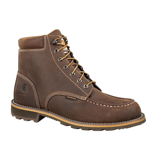 Men's Traditional Waterproof 6'' Work Boots - Soft Toe - Brown Size 10.5(M)