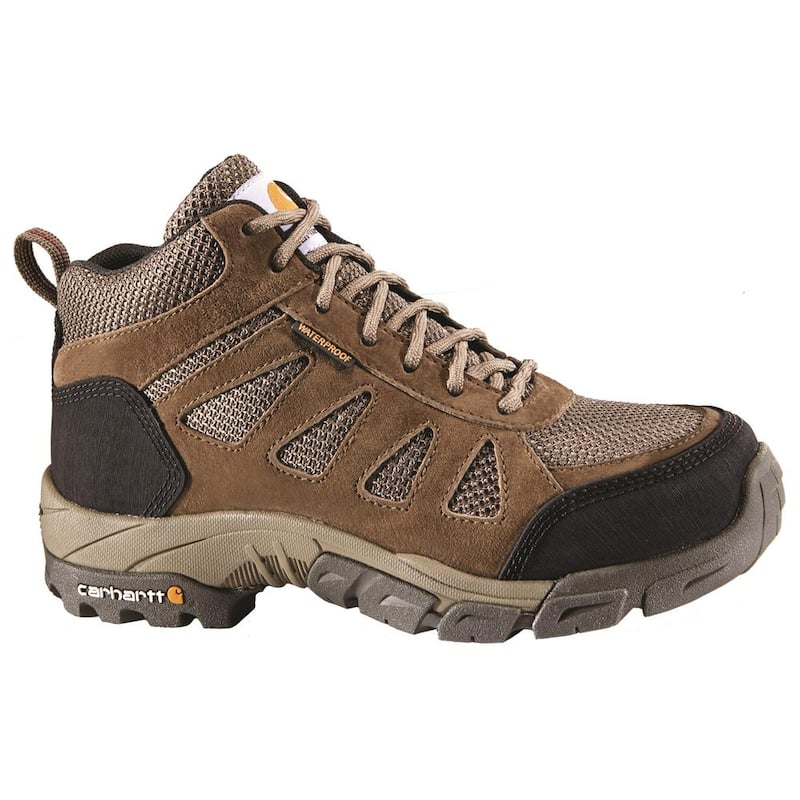 Women's 011M Brown Leather and Brown Nylon Waterproof Soft Toe 4 in. Lightweight Work Hiker