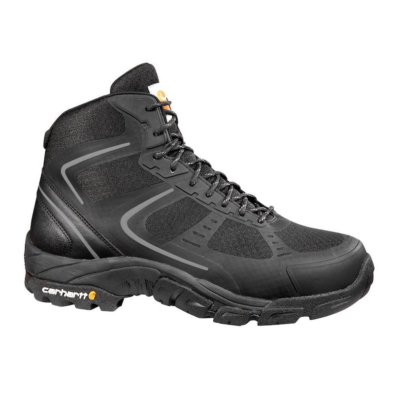 Men's Lightweight 6'' Work Boots - Steel Toe - Black Size 9.5(W)