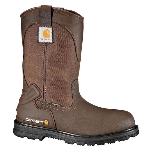 Men's Core Waterproof Wellington Work Boots - Steel Toe - Brown Size 9.5(M)