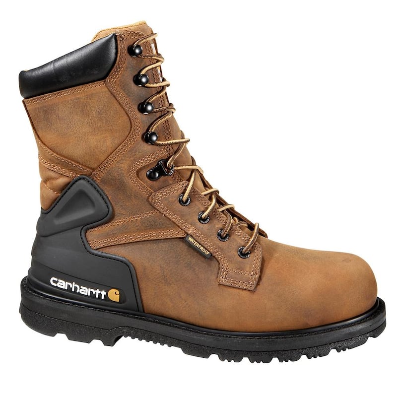 Men's Core Waterproof 8'' Work Boots - Steel Toe - Brown Size 8.5(M)