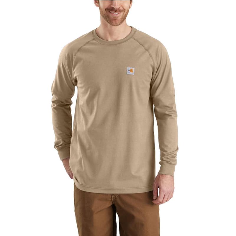 Men's Regular 3X-Large Khaki FR Force Long Sleeve T-Shirt