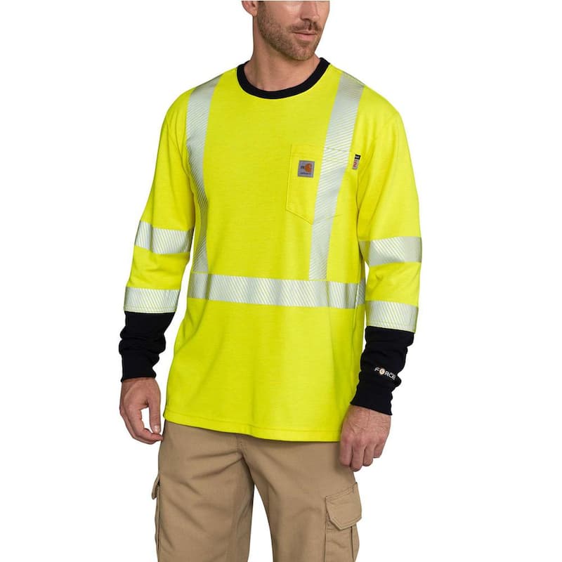 Men's Regular 3X-Large Brite Lime FR High Vis Force Long Sleeve T-Shirt