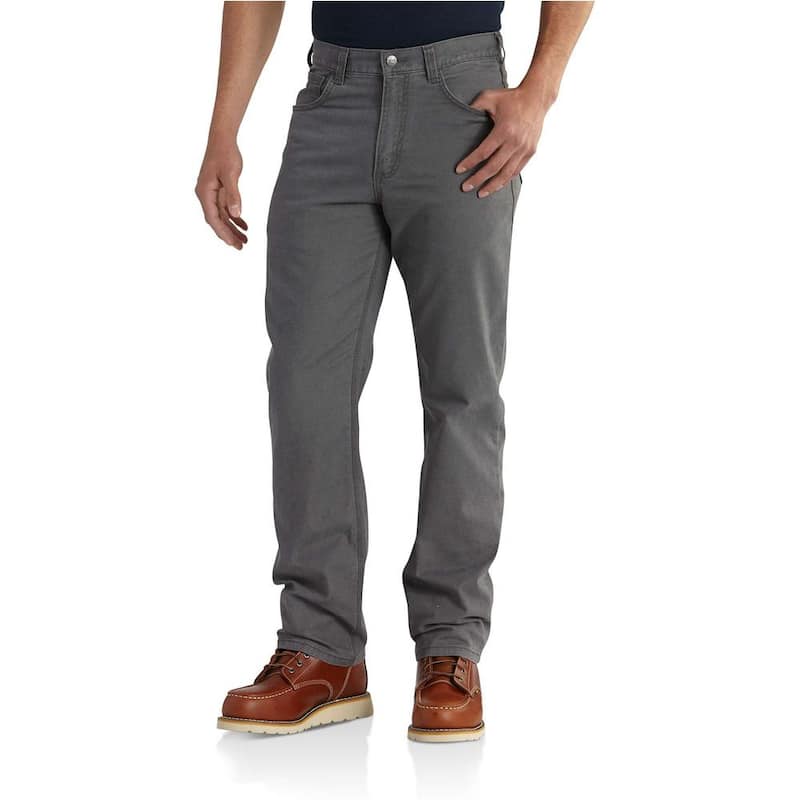 Men's 36 in. x 30 in. Gravel Cotton/Spandex Medium Rugged Flex Rigby 5-Pocket Pant