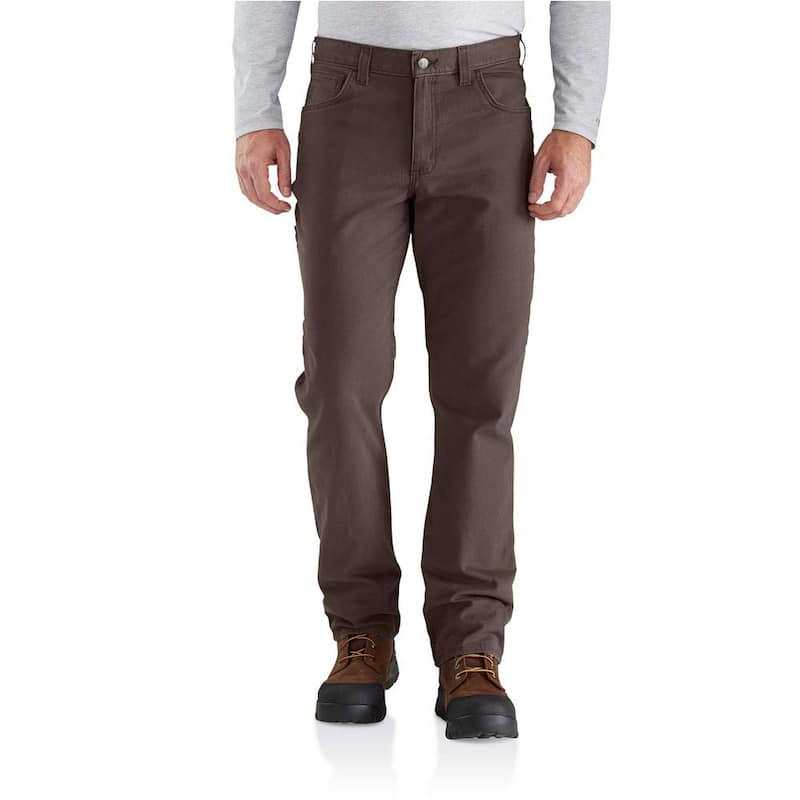 Men's 33 in. x 32 in. Dark Coffee Cotton/Spandex Medium Rugged Flex Rigby 5-Pocket Pant