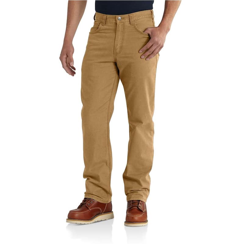 Men's 33 in. x 30 in. Hickory Cotton/Spandex Medium Rugged Flex Rigby 5-Pocket Pant