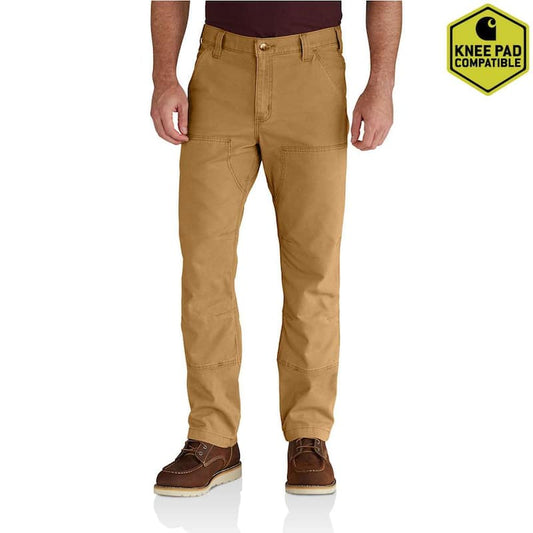 Men's 32 in. x 36 in. Hickory Cotton/Spandex Rugged Flex Rigby Double Front Pant