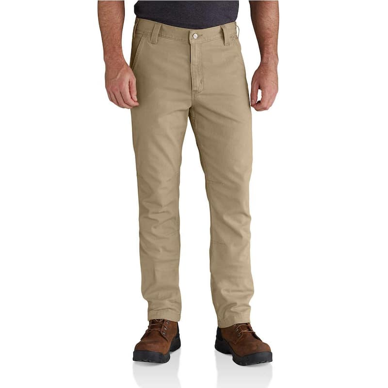 Men's 32 in. x 30 in. Dark Khaki Cotton/Polyester Rugged Flex Rigby Straight Fit Pant