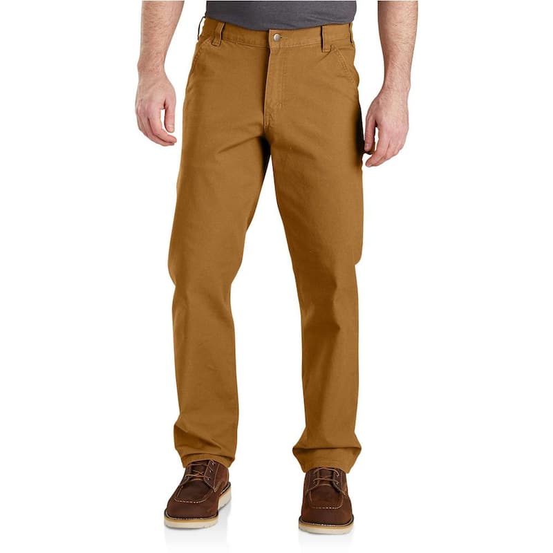 Men's 44 x 32 in. Brown Cotton/Spandex Rugged Flex Relaxed Fit Duck Dungaree Pant