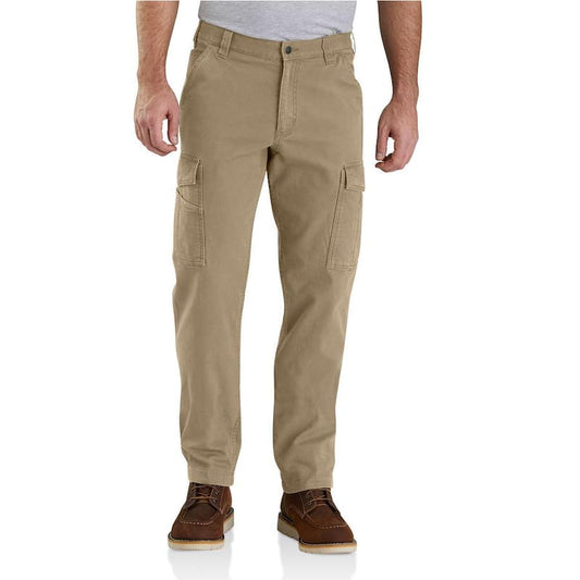 Men's 33 in. x 30 in. Dark Khaki Cotton/Polyester Rugged Flex Rigby Cargo Pant