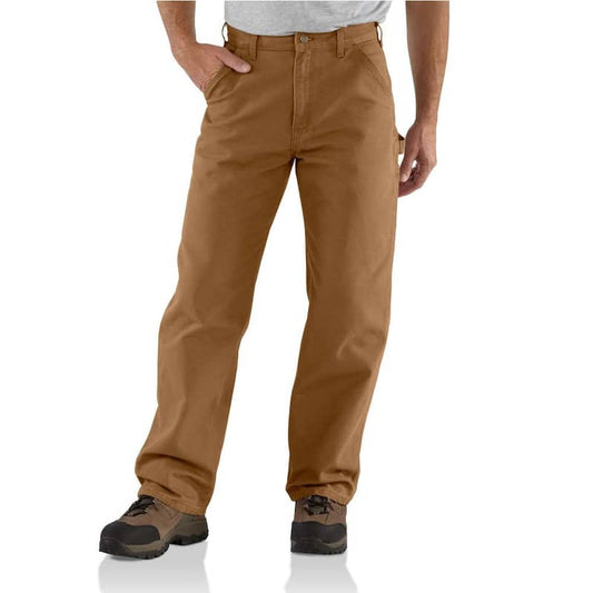 Men's 29 in. x 30 in. Brown Cotton Washed Duck Work Dungaree Utility Pant