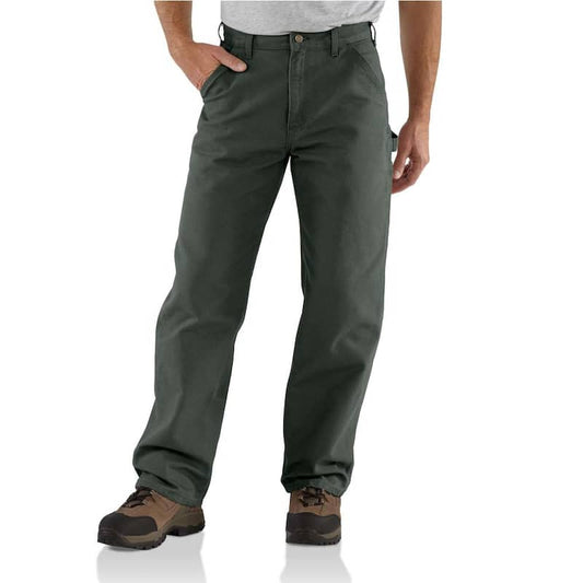 Men's 33 in. x 30 in. Moss Cotton Washed Duck Work Dungaree Utility Pant