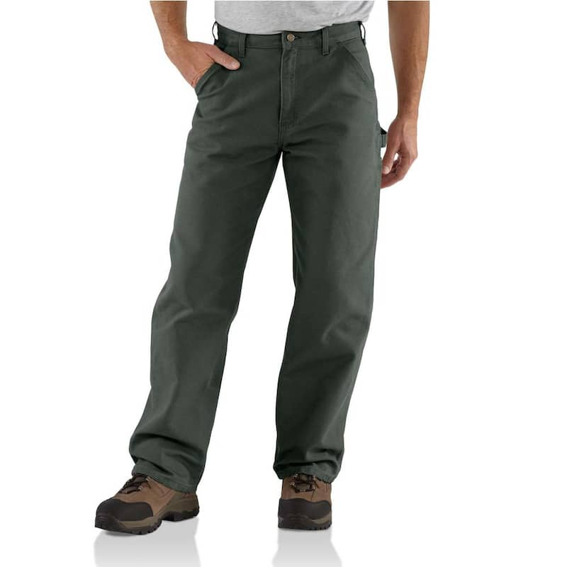 Men's 50 in. x 32 in. Moss Cotton Washed Duck Work Dungaree Utility Pant