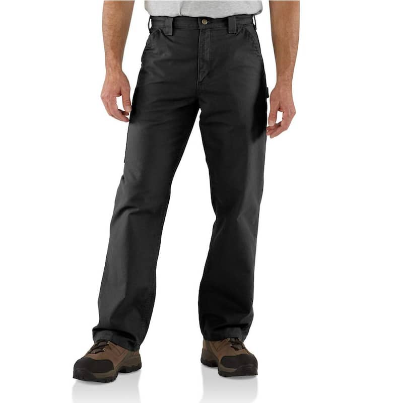 Men's 31 in. x 30 in. Black Cotton Canvas Work Dungaree Pant