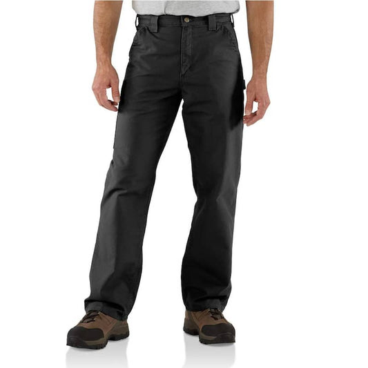 Men's 31 in. x 30 in. Black Cotton Canvas Work Dungaree Pant