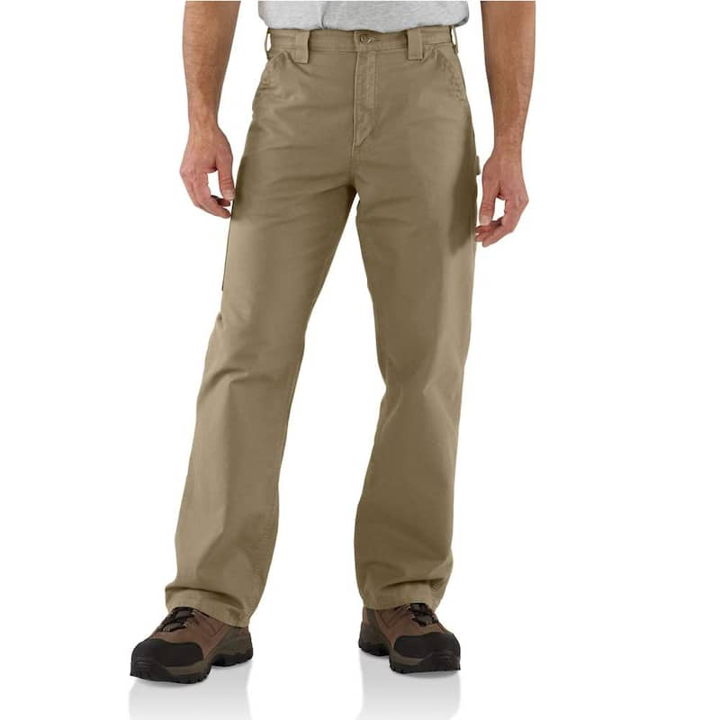 Men's 40 in. x 34 in. Dark Khaki Cotton Canvas Work Dungaree Pant