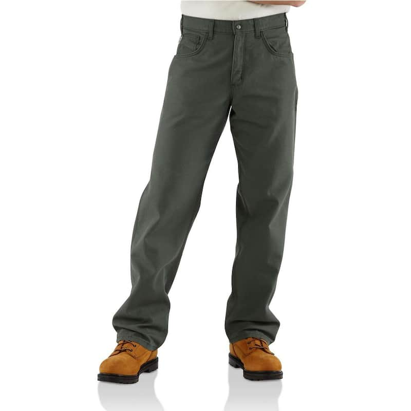 Men's 38 in. x 32 in. Moss FR Canvas Pant