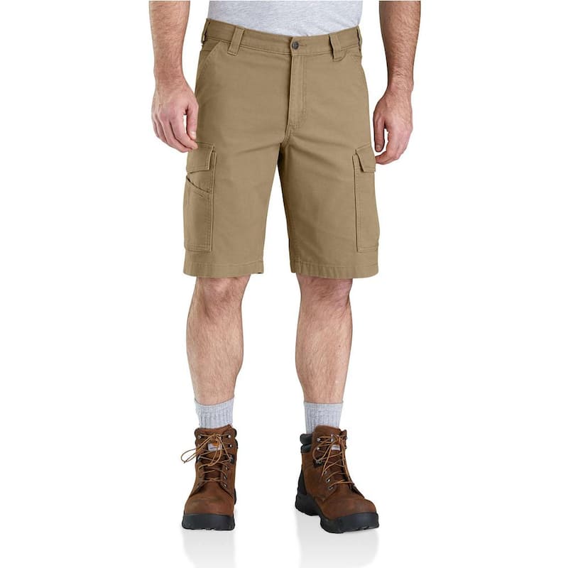 Men's 31 in. Dark Khaki Cotton/Spandex Rugged Flex Rigby Cargo Short