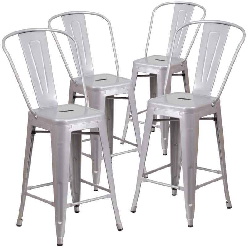 Metal Outdoor Bar Stool (4-Pack)